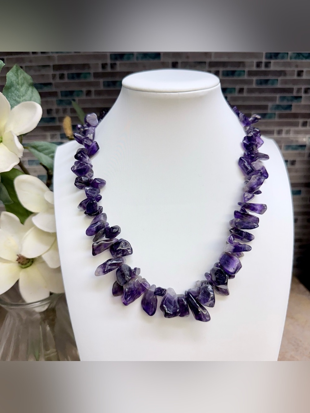 Vintage Amethyst statement necklace